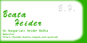 beata heider business card